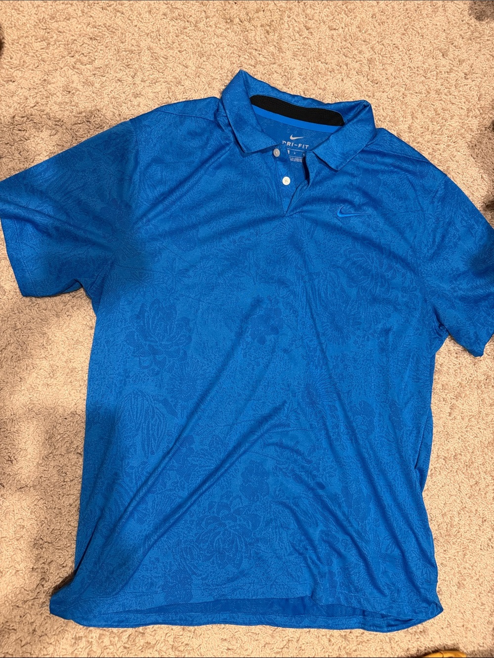 Nike Men's Royal floral Blue Dri-FIT Polo